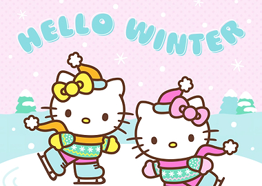 hello kitty winter ice skating