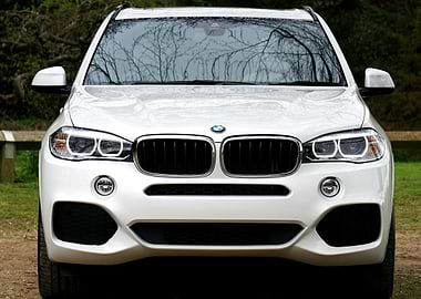 White BMW X5 Front View