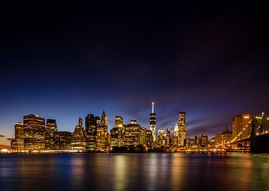 new york city skyline at night