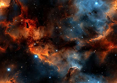 Vibrant Campfire Nebula in Deep Space