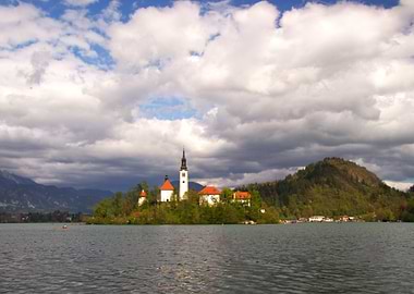 Lake Bled Island with Church