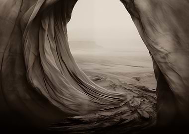 Monochrome Desert Landscape