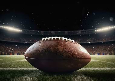 Football on Field at Night