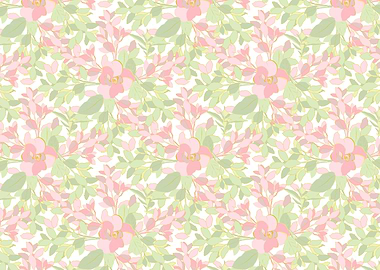 Floral Pattern with Pink Roses