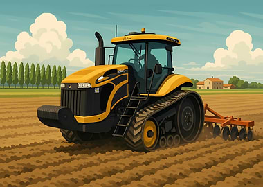 Challenger Tractor in Field