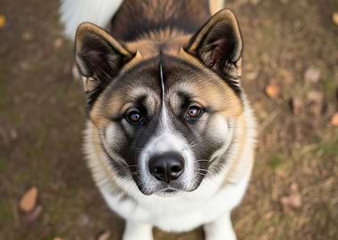 Akita Dog Portrait