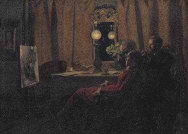 Interior with Figures and Mirror Painting