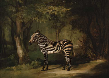 Zebra in Forest Painting