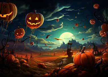 Halloween Night Pumpkin Patch