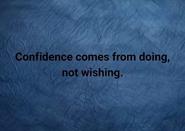 Confidence Quote on Blue Textured Background