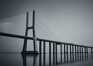 Black and White Vasco Da Gama Bridge