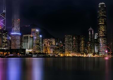 hong kong skyline at night