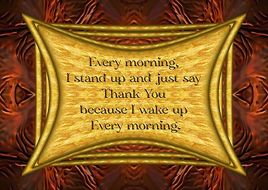 Gratitude Morning Quote in Golden Frame