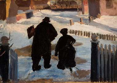 Winter Scene with Figures