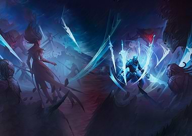 Fantasy Battle Scene with Warriors Stormlight