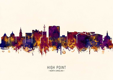 High Point, North Carolina Skyline Art