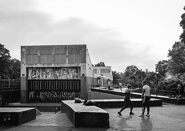 Outdoor Boxing Training in Tompkins Park Black and White