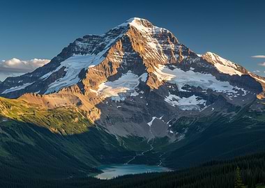 Snow-Capped Mountain Peak Landscape