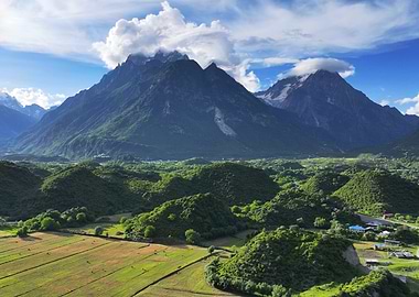 Mountain Landscape with Green Hills