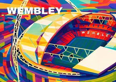 Wembley Stadium Colorful Abstract Art