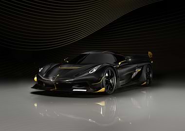 Black and Gold Koenigsegg Jesko Absolut