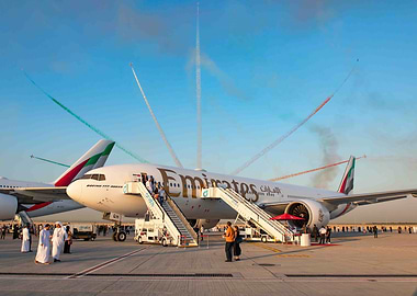 Emirates Airplane with Airshow