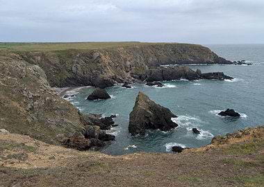 Coastal Cliffs and Rocky Sea
