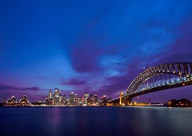 sydney harbour at night