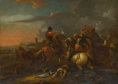 Cavalry Battle Scene Painting