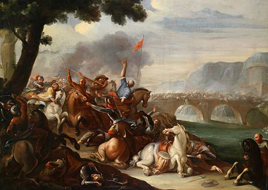 Historical Battle Scene Painting