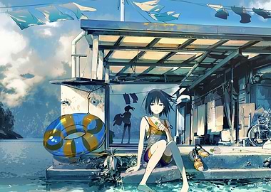 Anime Girl by the Water