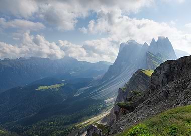 Seceda Ridgeline Mountain Landscape