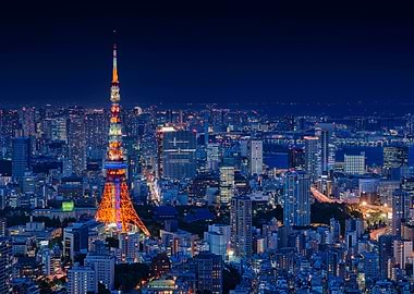 tokyo tower at night