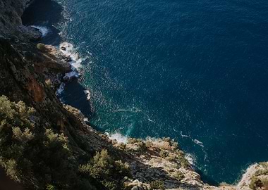 Cliffside view of the ocean