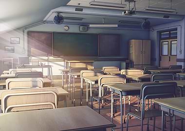 Empty Classroom with Sunlight
