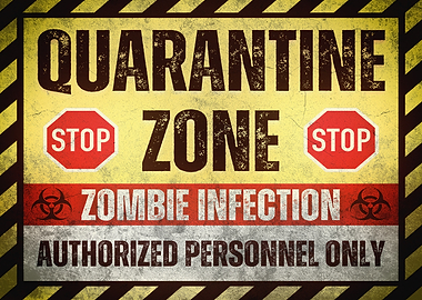 Quarantine Zone: Zombie Infection Warning Sign