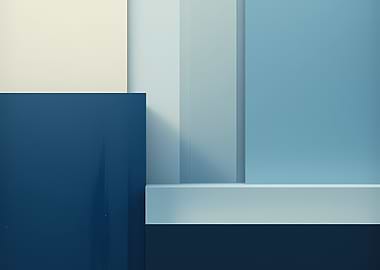 Abstract Geometric Blue Tones