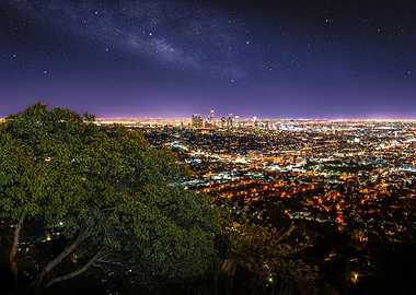 los angeles skyline at Night