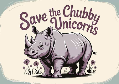 Save the Chubby Unicorns Illustration