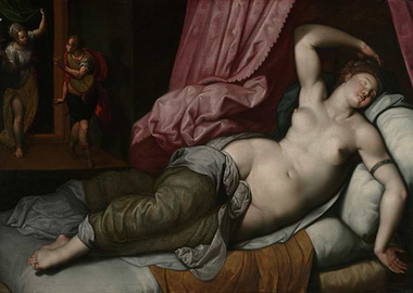 Sleeping Woman with Figures in Background