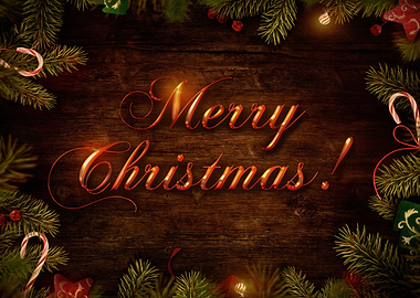 Merry Christmas Festive Holiday Greeting