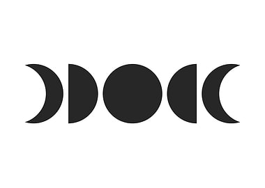 Moon Phases Black and White