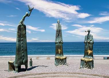 Bronze Statues by the Sea