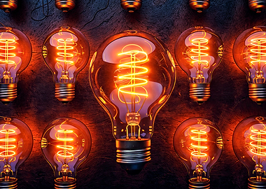 Glowing Vintage Light Bulbs