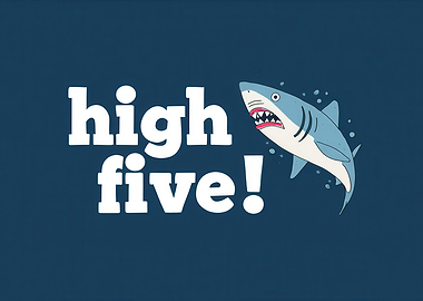 High Five Shark Cartoon