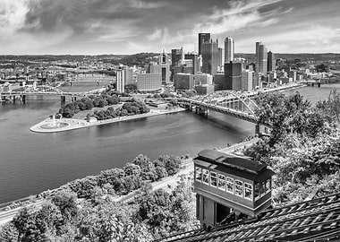 Pittsburgh Skyline Black and White