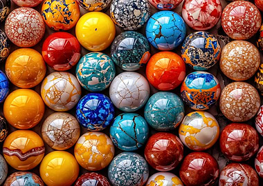 Colorful Marbles Close-Up
