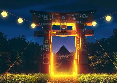 Speaker Torii Gate at Night