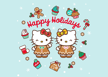 Hello Kitty Happy Holidays Illustration