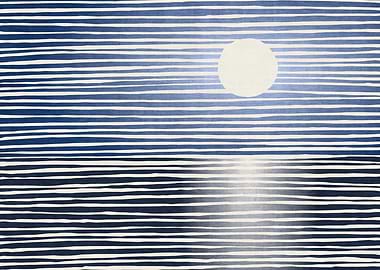 Abstract Seascape Moon over the Sea